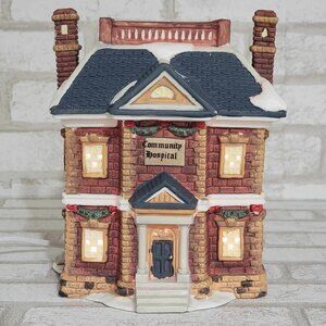 Vintage Heartland Valley Christmas Village Community Hospital Porcelain Lighted